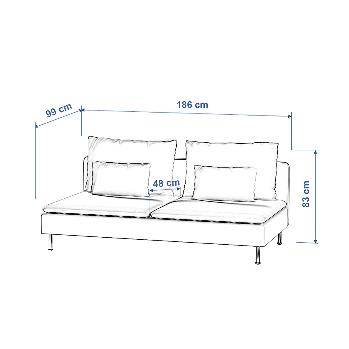 Pokrowiec na moduł Söderhamn 3-osobowy, kremowe wzory azteckie na kremowym niebiesko-miętowym tle, 186 x 99 x 83 cm, Cosy Home