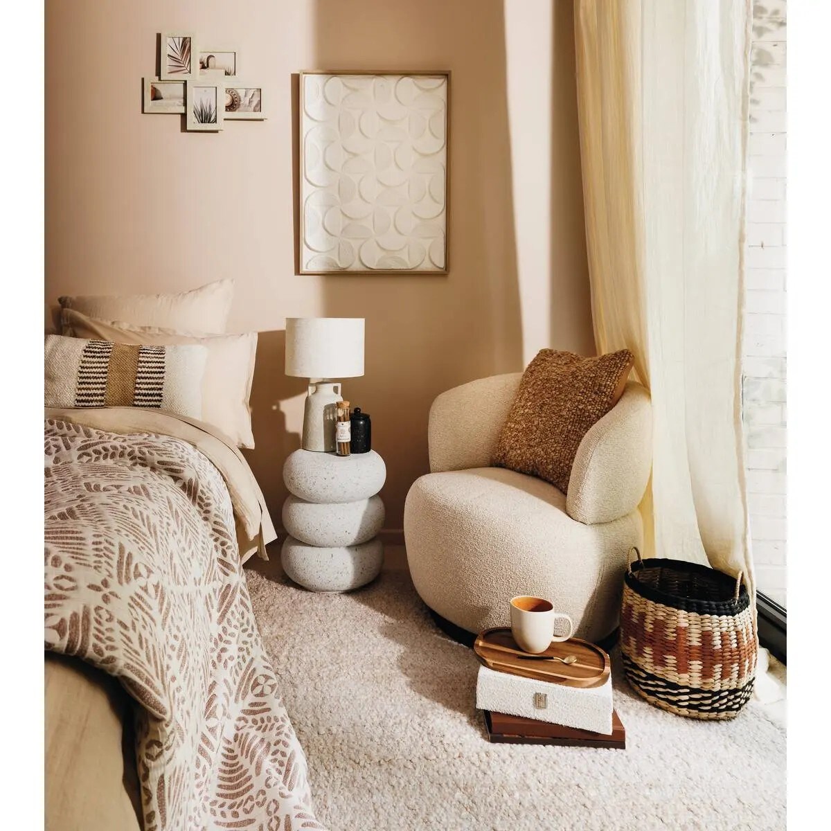 Lampa stołowa z kamionkową podstawą GIBUS, Ø 28 x 45,5 cm