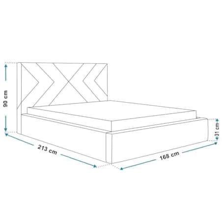 Łóżko do sypialni 160x200 OLDO 1 tapicerowane, z pojemnikiem - grafitowe
