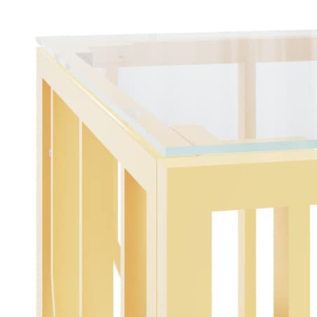 vidaXL Stolik kawowy, 110x45x45 cm, stal nierdzewna i szkło