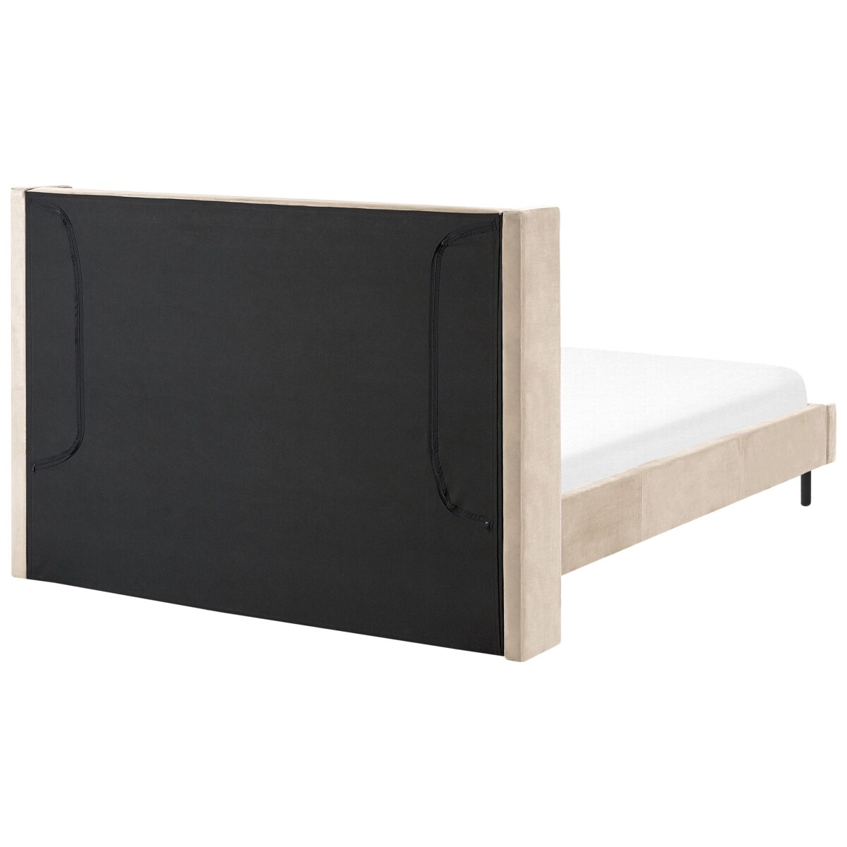 Łóżko welurowe 140 x 200 cm beżowe VILETTE