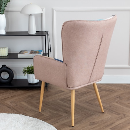 Fotel do salonu wypoczynkowy uszak nowoczesny patchwork tapicerowany