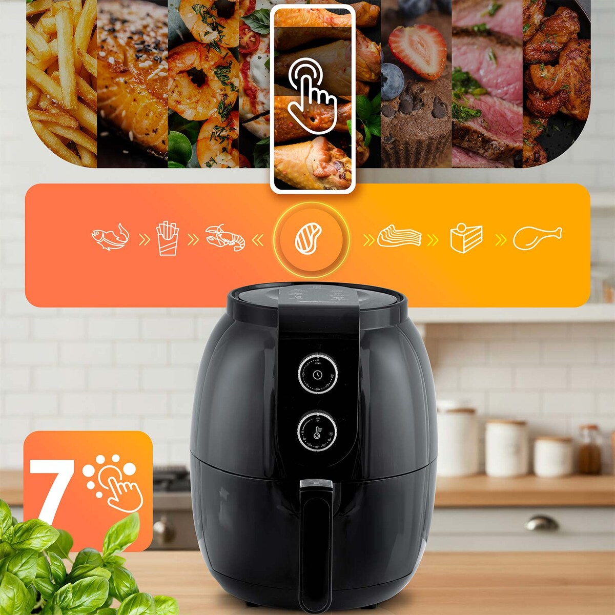 Frytkownica beztłuszczowa AIR FRYER mocna 3.6l Berdsen