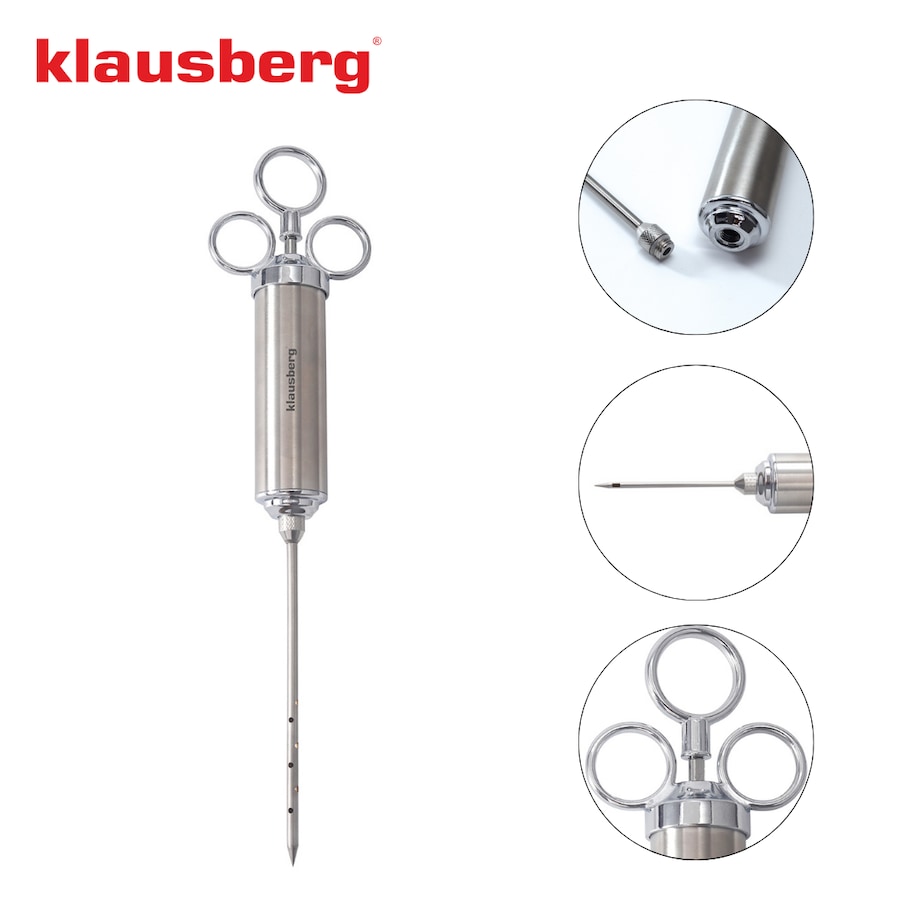 Strzykawka do marynowania peklowania mięsa mięs 60ml stalowa KLAUSBERG