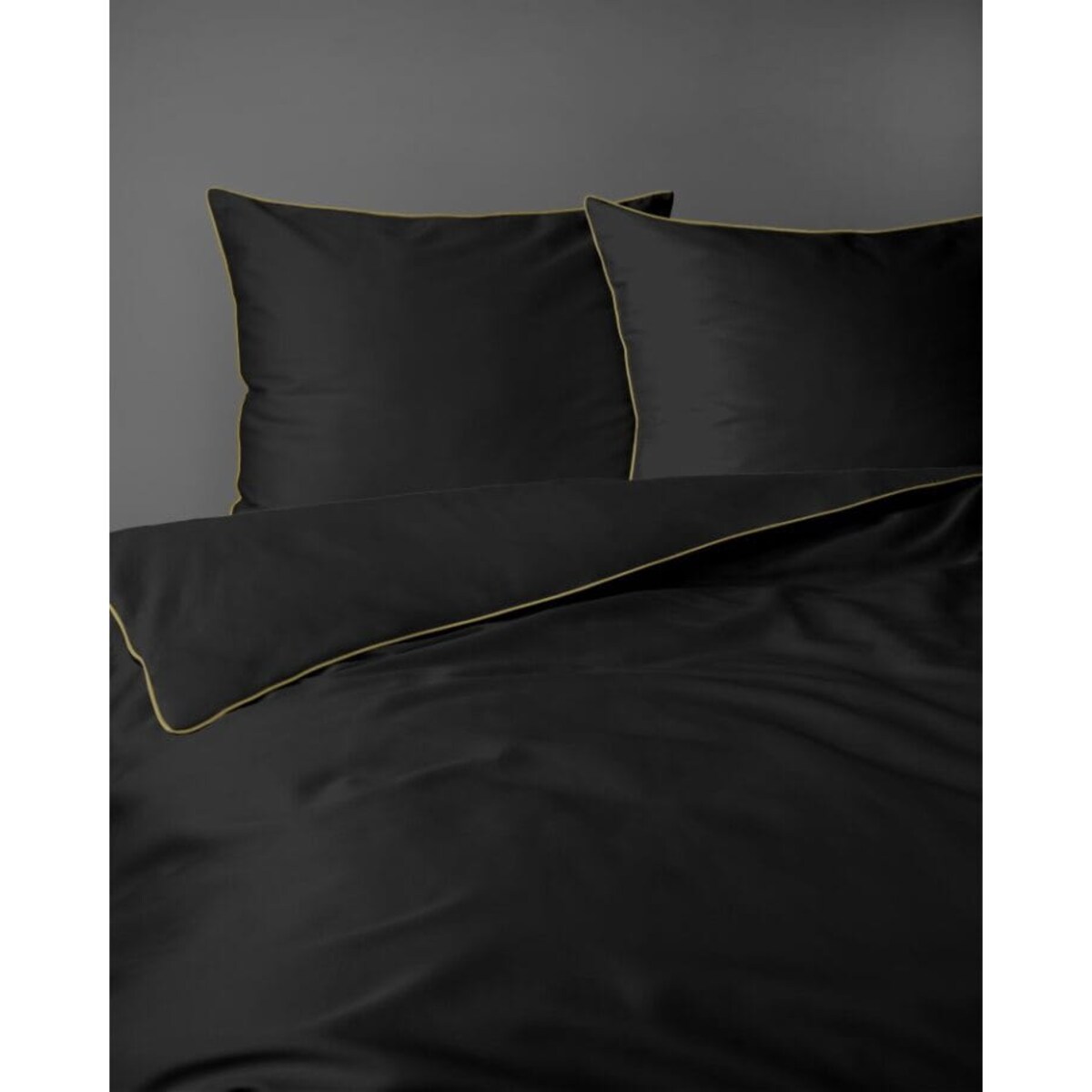 Pościel Pure z Makosatyny bawełnianej 140x200 Czarna Premium