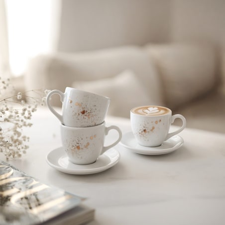 Filiżanka 100 ml espresso ze spodkiem - Nakrapiana złotem