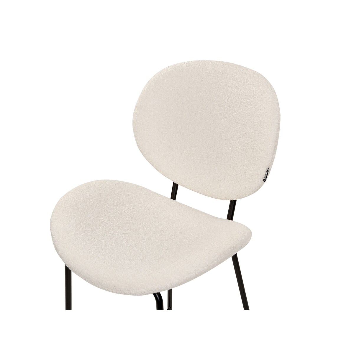 Zestaw 2 krzeseł barowych boucle biały LUANA