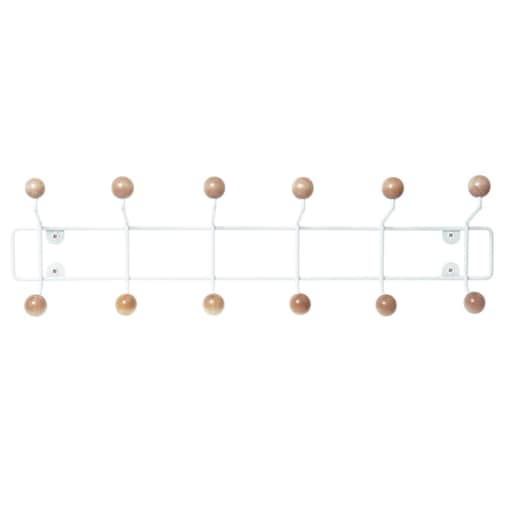 Wieszak na ubrania na ścianę SATURNUS, drewniane gałki, 53,5 cm