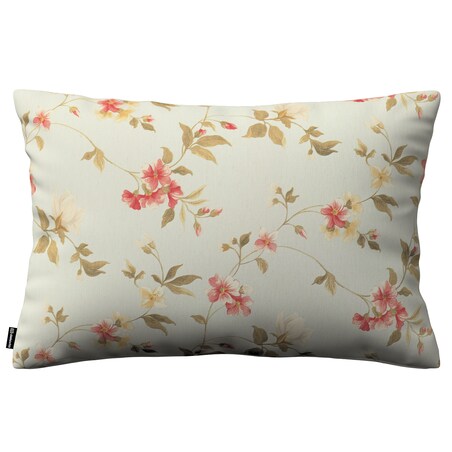 Poszewka Kinga na poduszkę prostokątną 60x40 kwiatki na jasno-błękitnym tle