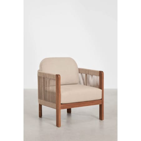 Zestaw ogrodowy: sofa 2-osobowa, 2 fotele i stolik kawowy z drewna akacjowego Serel