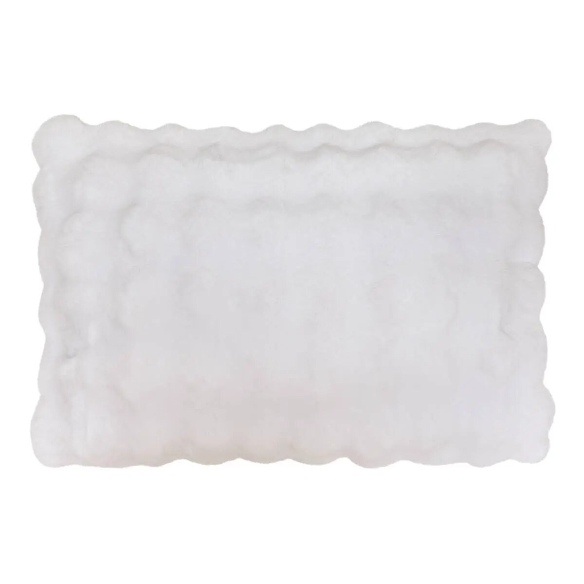 Poduszka pluszowa 3D, futrzana, biała, 50x80 cm, Zephy