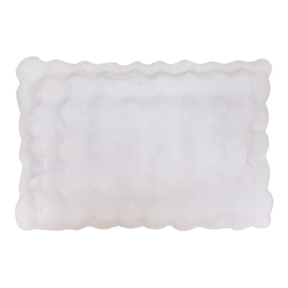 Poduszka pluszowa 3D, futrzana, biała, 50x80 cm, Zephy