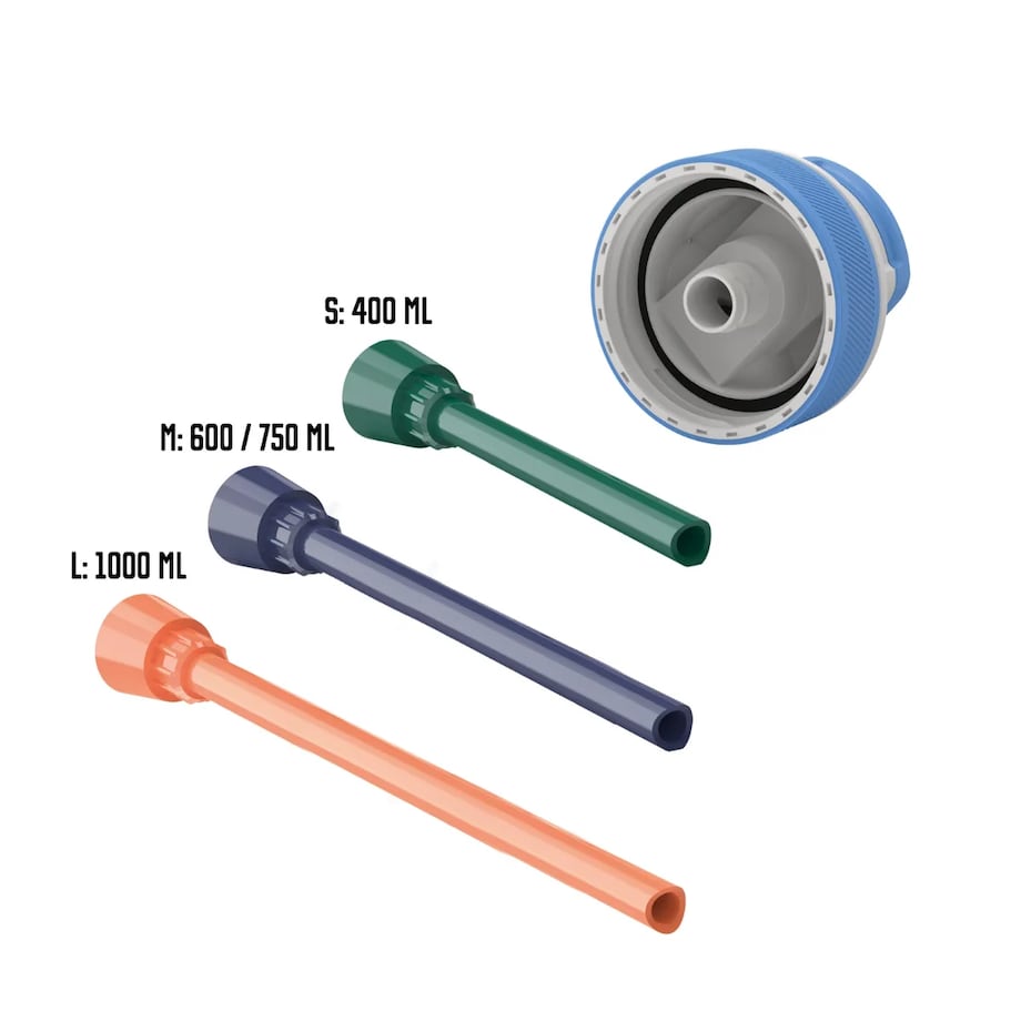 Zestaw Kambukka - nakrętka Lagoon i 3 rurki/słomki (blue)