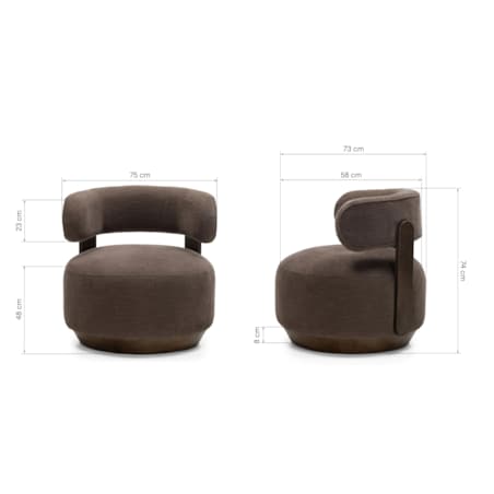 Fotel wypoczynkowy z drewna jesionowego 74x75x73 cm MALICO espresso