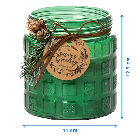 Świeczka Zapachowa Świeca Świąteczna Zapach Drzewny Dekoracja Zielona
