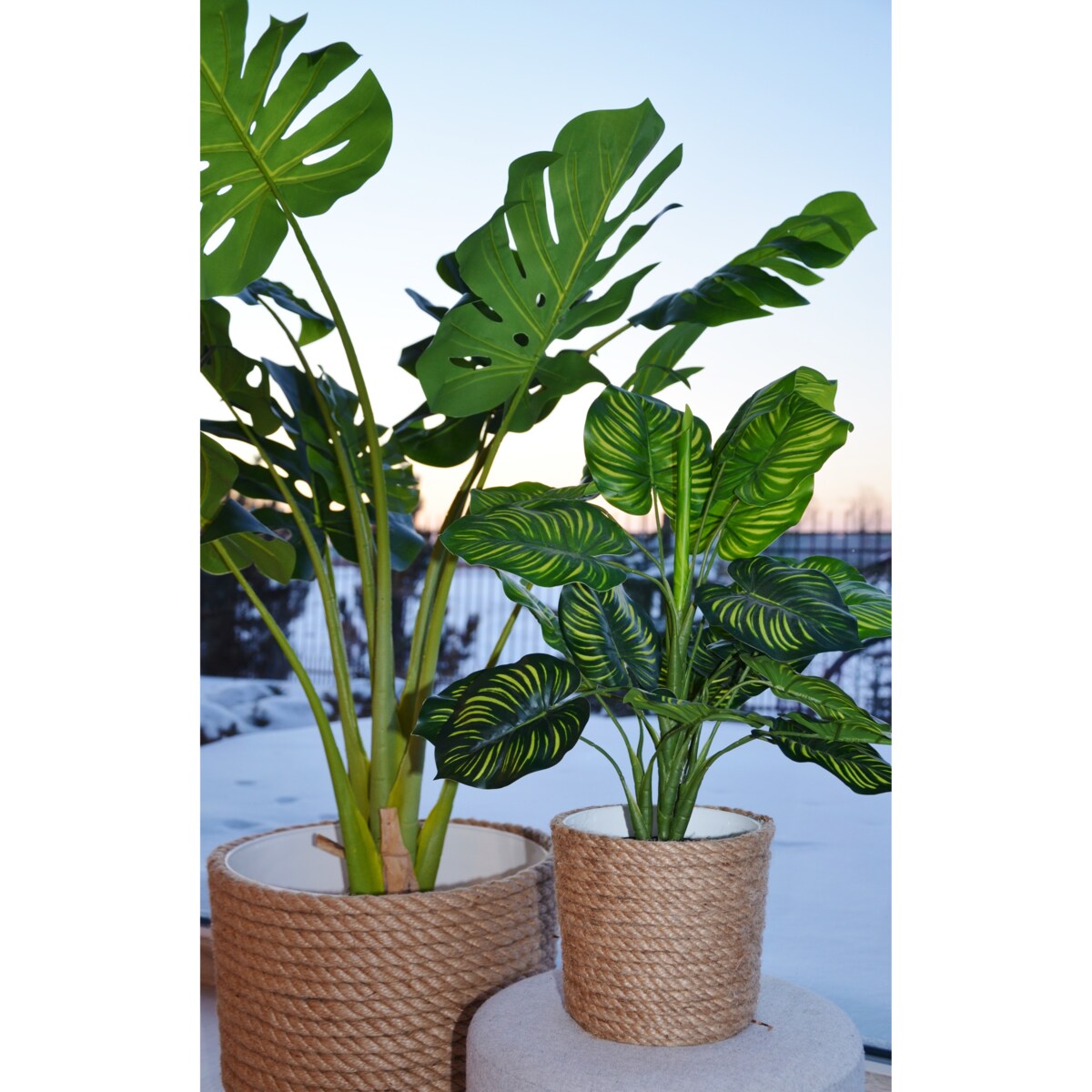 35 BOHO jutowa duża szeroka osłonka na doniczkę koszyk naturalna lina z trawy plecionej JUTA styl skandynawski etno loft wzór 35/210