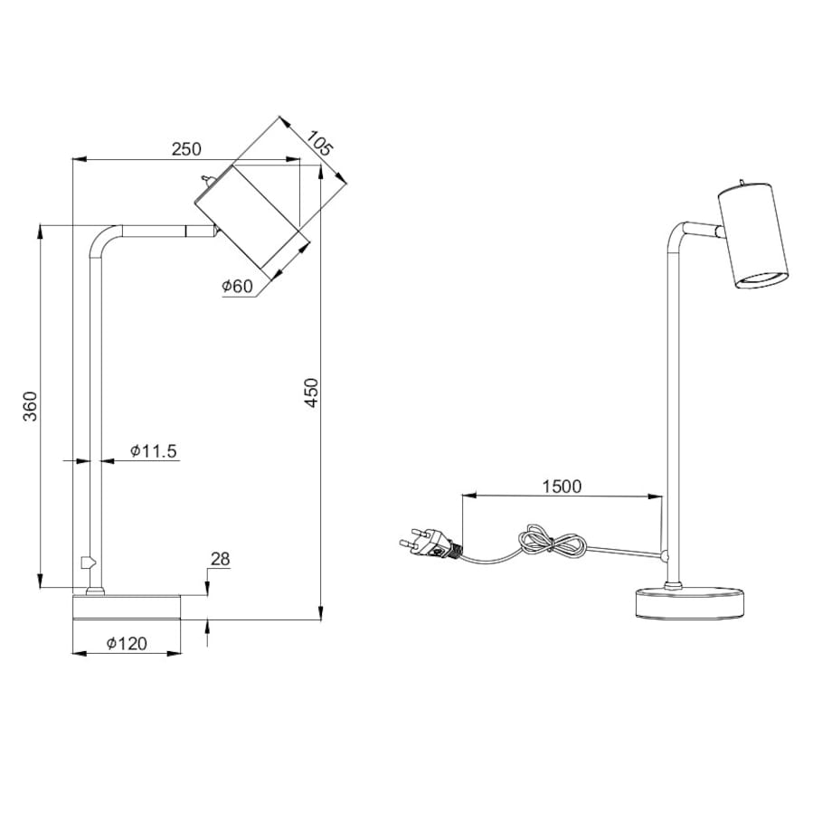 Stojąca LAMPA biurkowa MARLEY 512400108 Trio regulowana LAMPKA loftowa tuba metalowa stołowa mosiądz