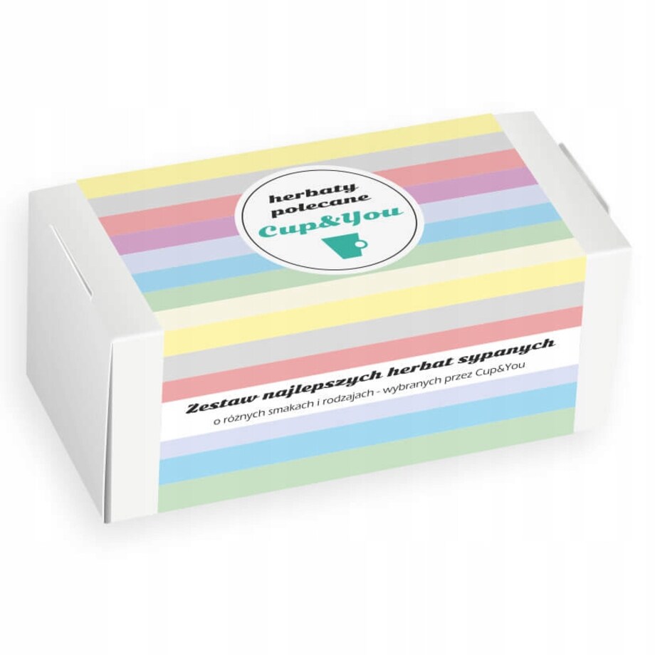 Zestaw 20 wyselekcjonowanych herbat sypanych HERBATY POLECANE CUP&YOU - box prezentowy upominkowy dla kobiety chłopaka mamy taty babci dziadka niej niego