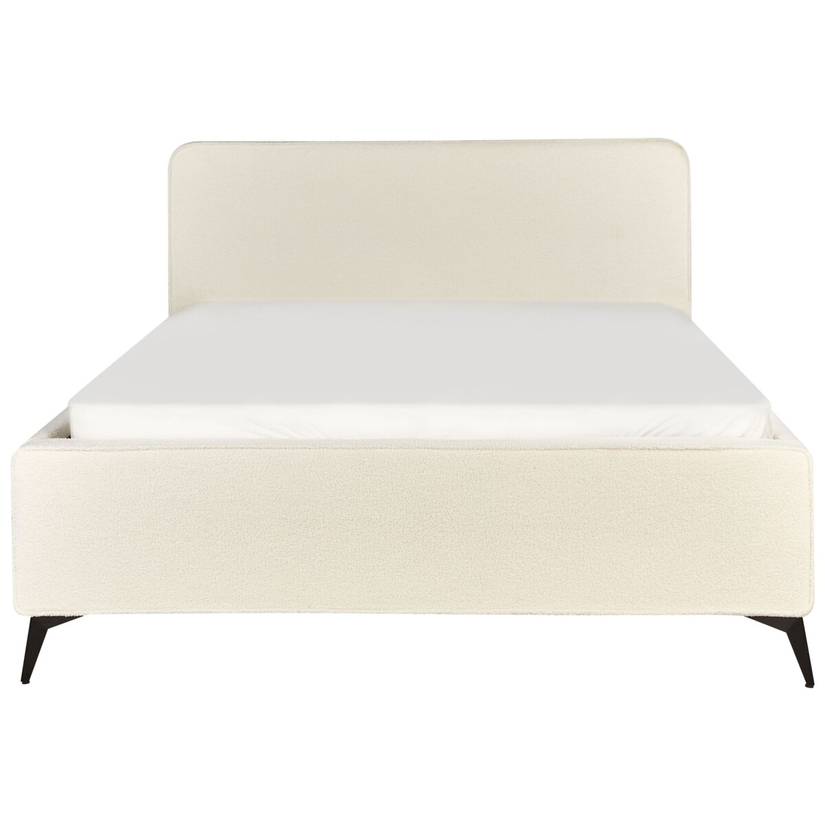 Łóżko Boucle VALOGNES 160 x 200 cm Jasnobeżowy