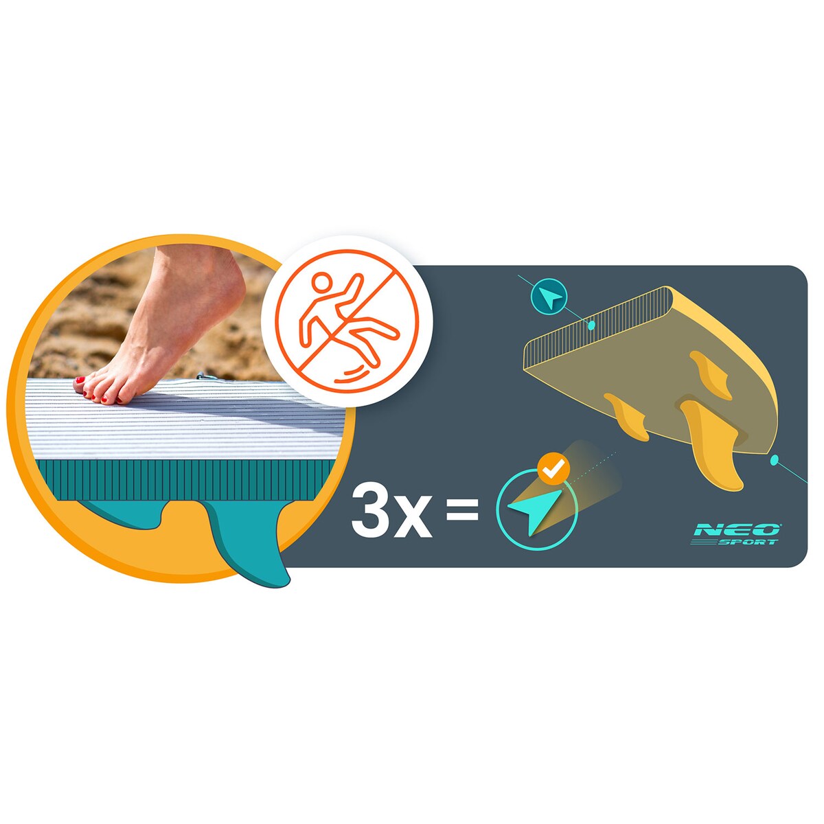 Deska SUP do pływania Neo-Sport pompowana STAND UP PADDLE Reefbreak 350cm ZESTAW