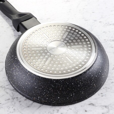 Patelnia marmurowa z pokrywką 24cm na gaz INDUKCJA nieprzywierająca TIROSS