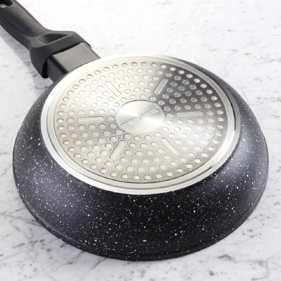 Patelnia marmurowa z pokrywką 24cm na gaz INDUKCJA nieprzywierająca TIROSS