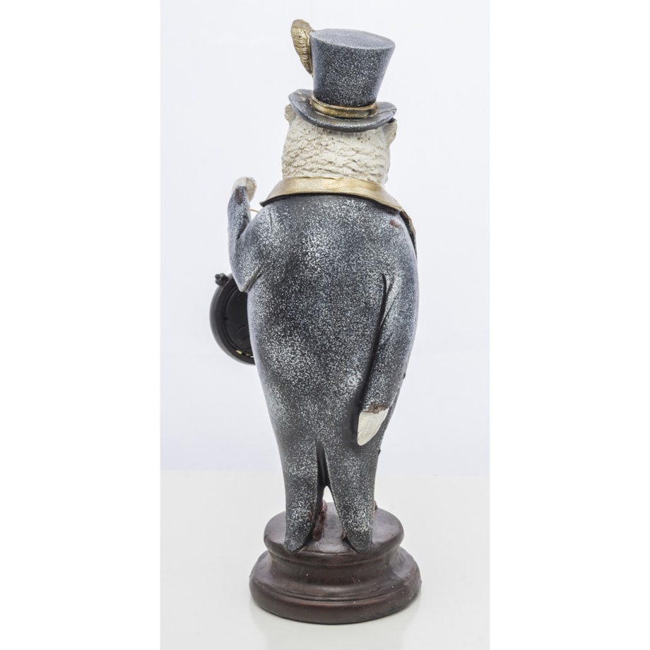 Dekoracja - figurka 29,5x12x9,5 cm SOWA-3 z zegarkiem
