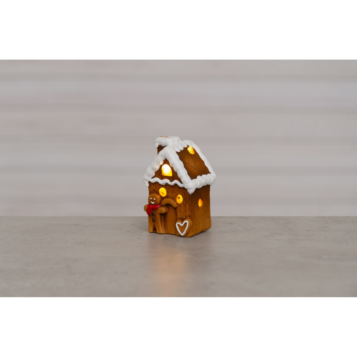 Domek z piernika ceramiczny z oświetleniem LED, 7 x 8,5 x 13 cm