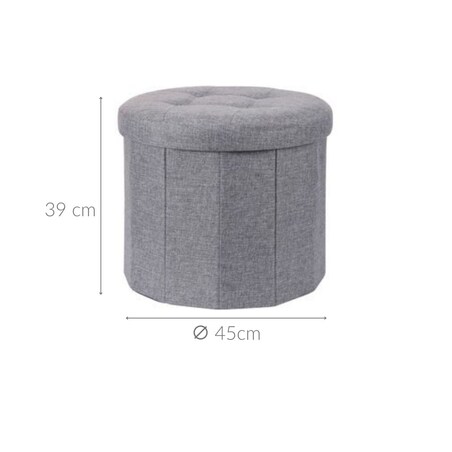 Pufa z pikownym siedziskiem OTTOMAN, Ø 45 x 39 cm