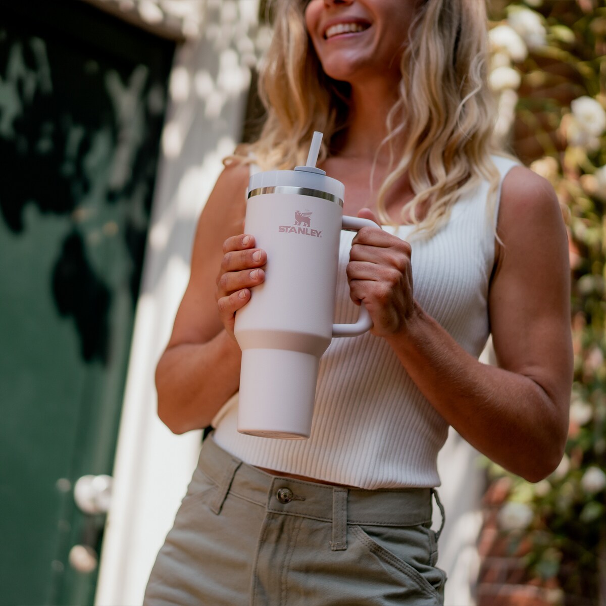 Stanley - Kubek termiczny Quencher H2.OFlowState™ Tumbler (1.18L) - rose quartz 2.0