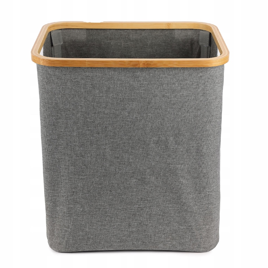 Kosz na pranie 80 L BAMBUSOWY składany szary