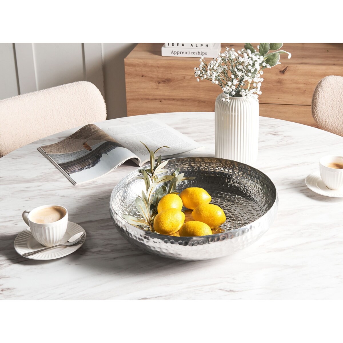 Misa dekoracyjna metalowa srebrna TANIS