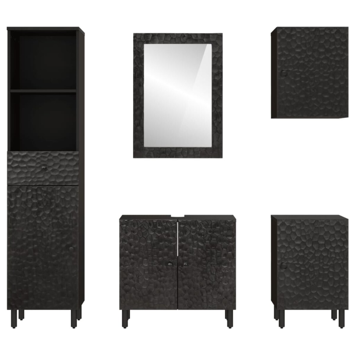 vidaXL 5-cz. zestaw mebli łazienkowych, lite drewno mango