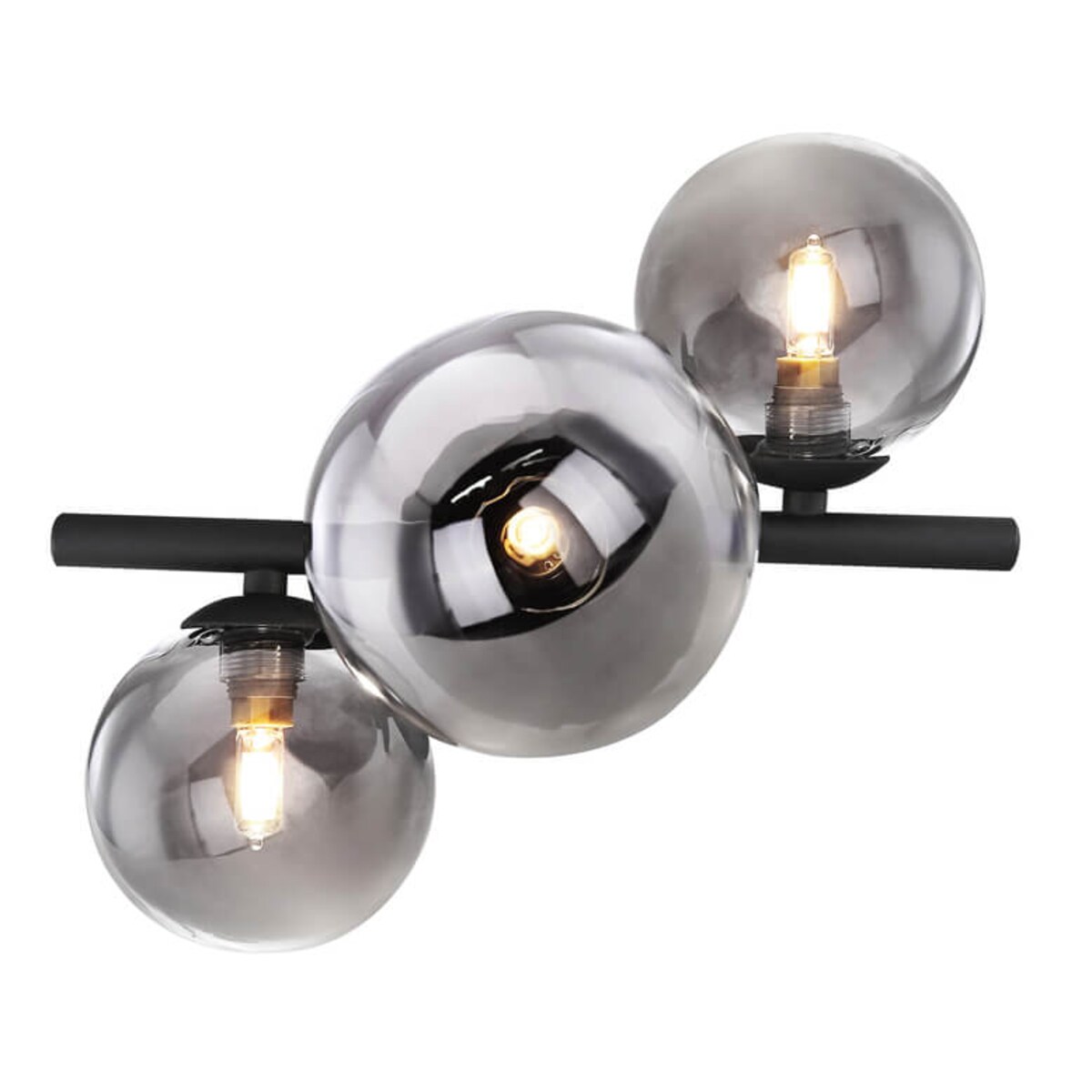 Sufitowa lampa Riha 56133-3W szklana czarna grafitowa