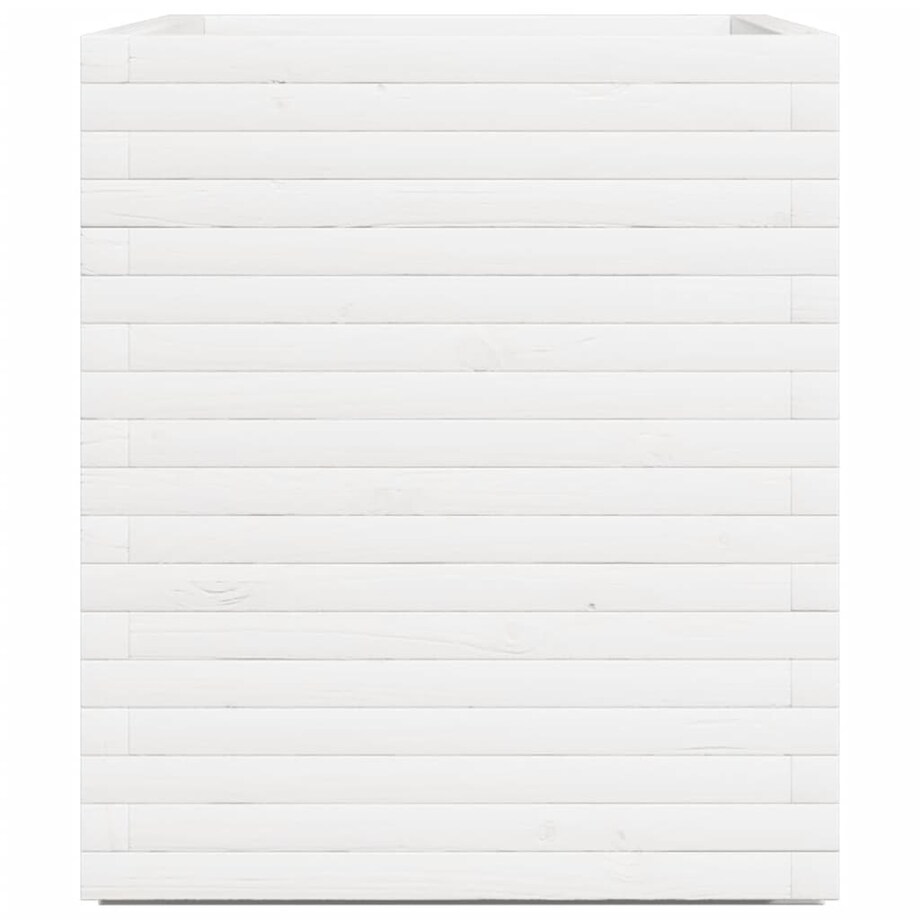 vidaXL Donica ogrodowa, biała, 90x60x72 cm, lite drewno sosnowe