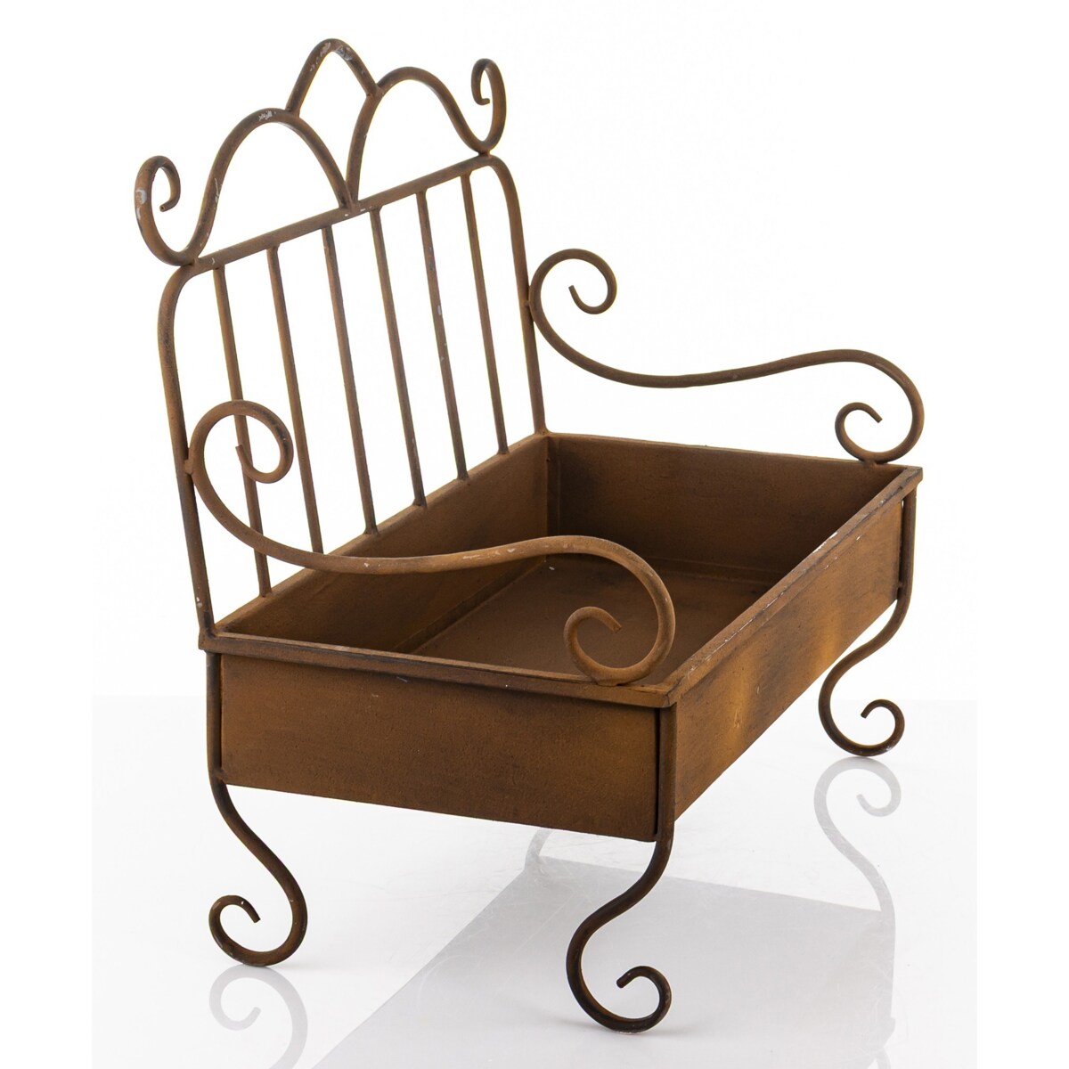 Kwietnik metalowy ozdobna ławeczka 44x48x25 cm PANCHINA