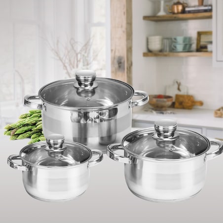 Zestaw garnków garnki komplet 6-ele 1.5L / 3L / 5L MAESTRO
