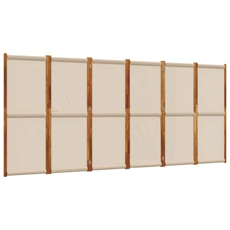 vidaXL Parawan 6-panelowy, taupe, 420x180 cm