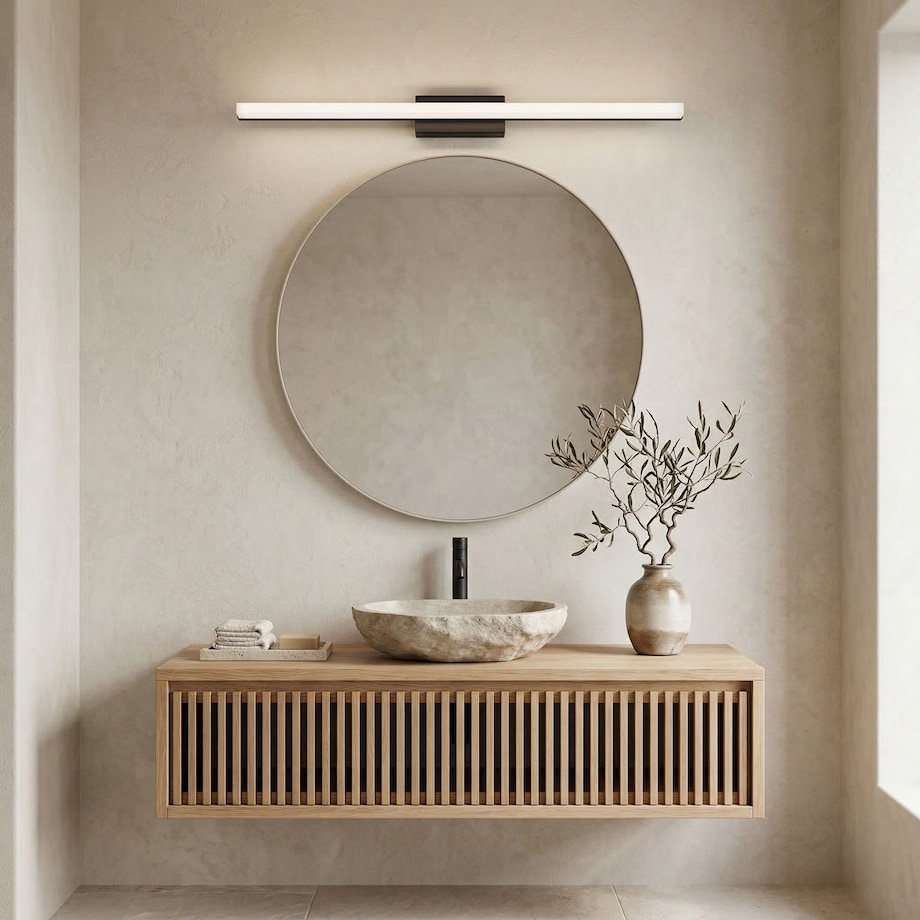 Kinkiet App1856-1W 80Cm Led Czarny, Metal, Tworzywo Sztuczne