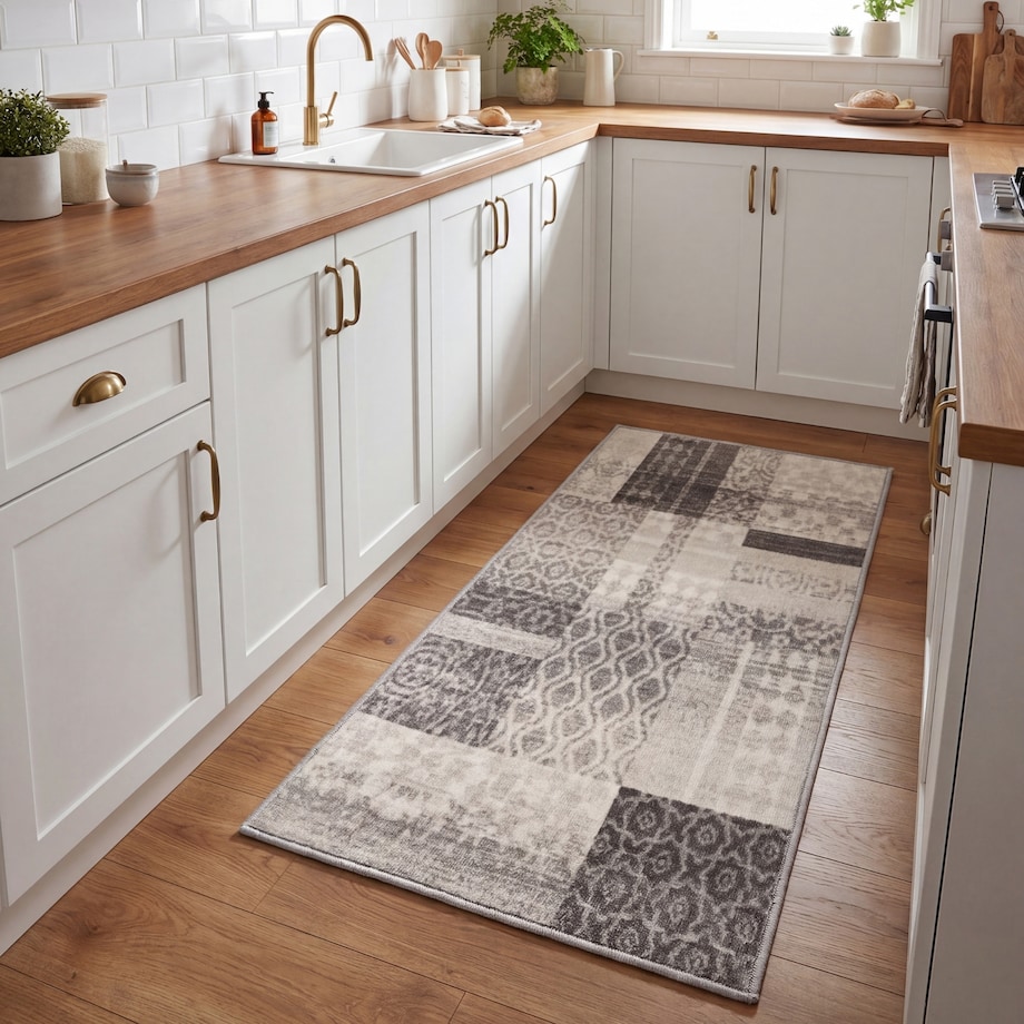 Chodnik Antypoślizgowy Vita 80x150 cm Patchwork Beżowy