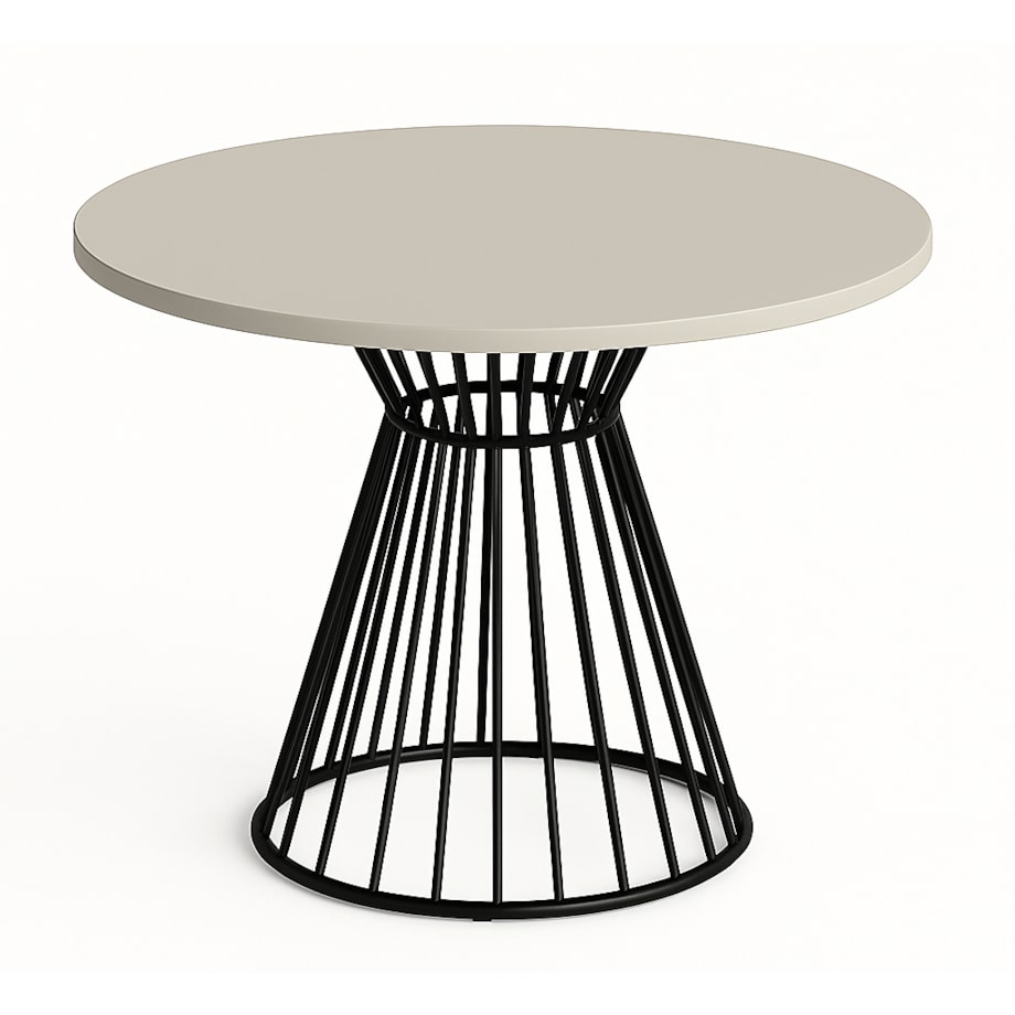 Okrągły stół Reo do salonu z metalową podstawą, blat 110 cm- kaszmirowy