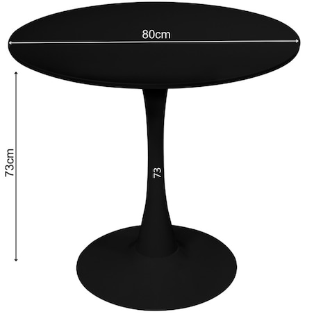 Stół okrągły czarny do salonu jadalni 80 cm nowoczesny minimalistyczny