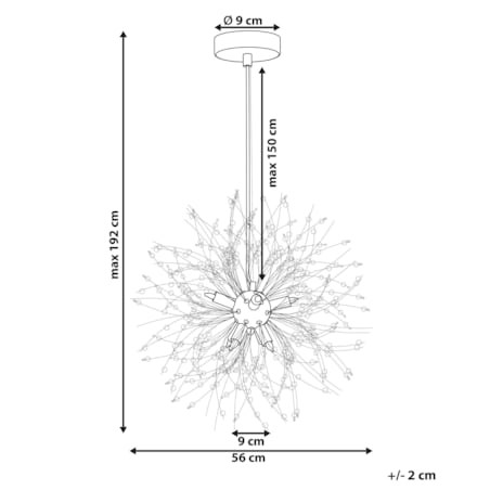 Lampa wisząca kryształowa złota TOROLA