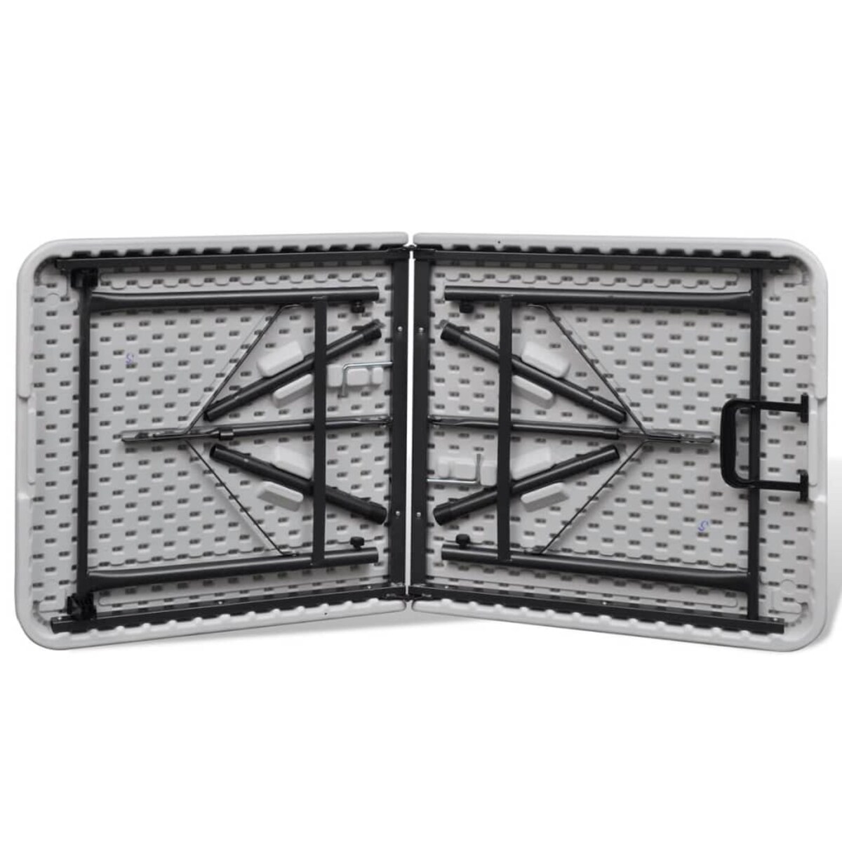 vidaXL Składany stół do ogrodu, 122 cm, HDPE, biały