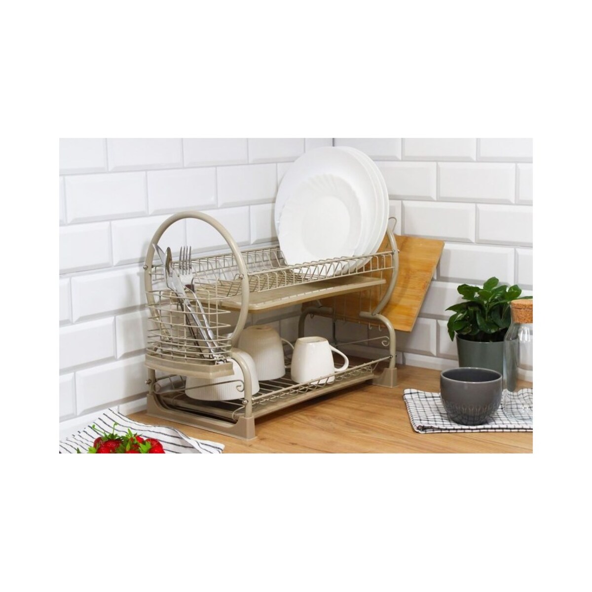 Brunbeste suszarka dwupoziomowa do naczyń z ociekaczem i tacą 63257