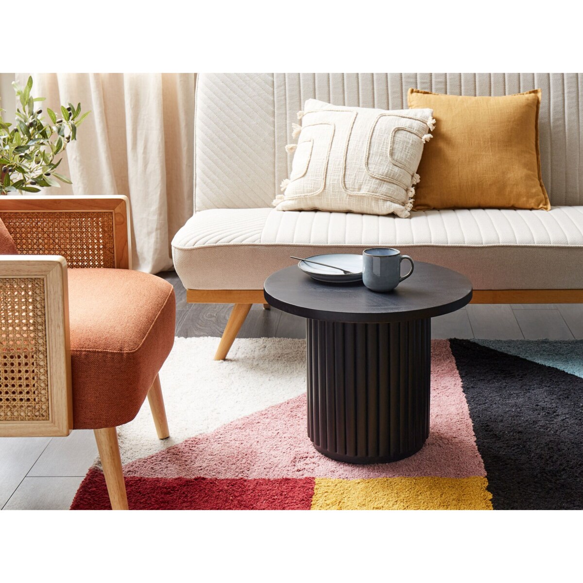 Stolik kawowy Drewno mango Czarny LEMONT