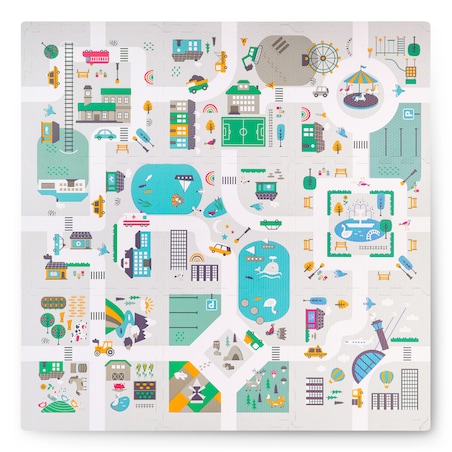 Mata piankowa edukacyjna dla dzieci puzzle 120x120cm Nukido