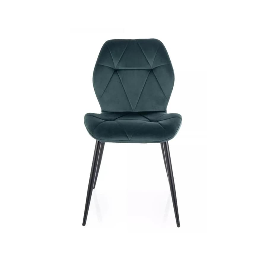 Krzesło tapicerowane RICK VELVET zielone