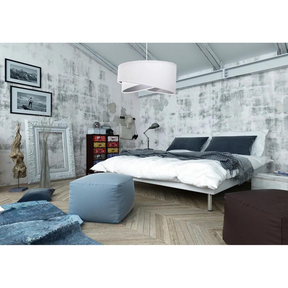 Lampa wisząca GEMSTONE biała/srebrna