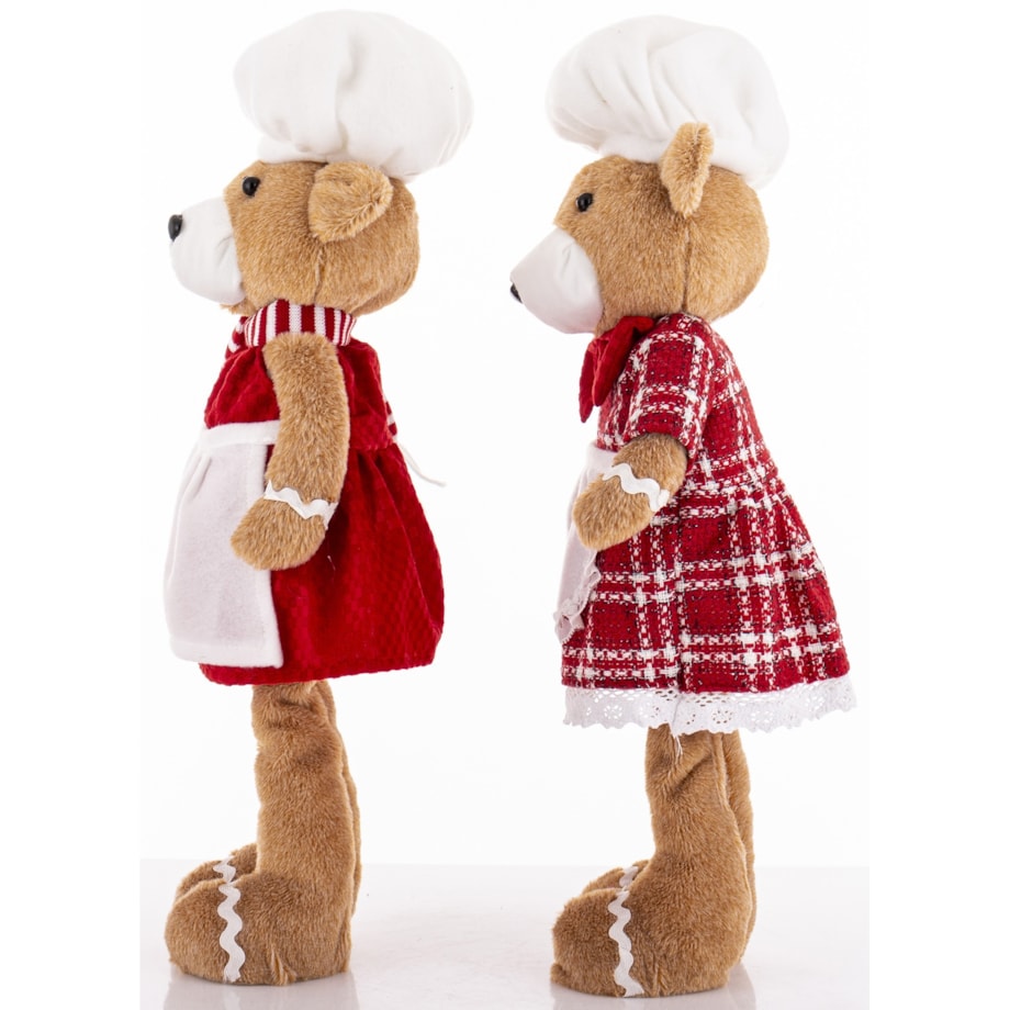 Figurki - 2 miśki w kucharskich ubrankach 49x20x17 cm